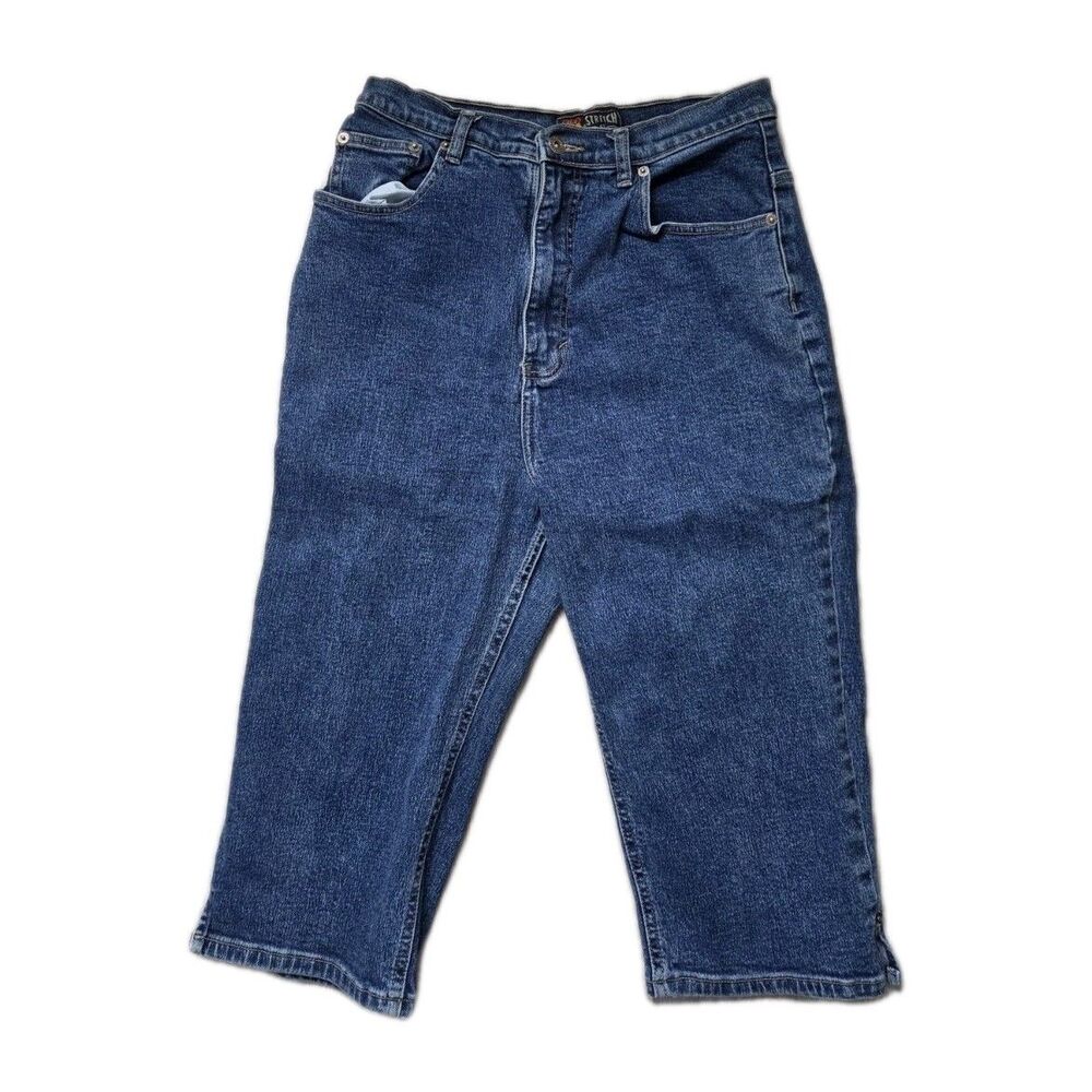 VTG Route 66 Stretch Denim Capri Jeans Blue High Rise Size 13/14 EUC Y2K 90S